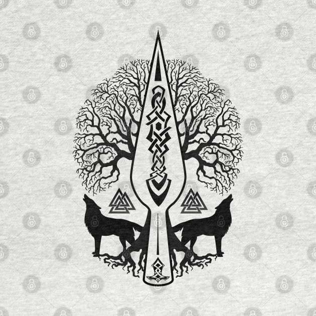 Gungnir - Spear of Odin and Tree of life  -Yggdrasil by Nartissima